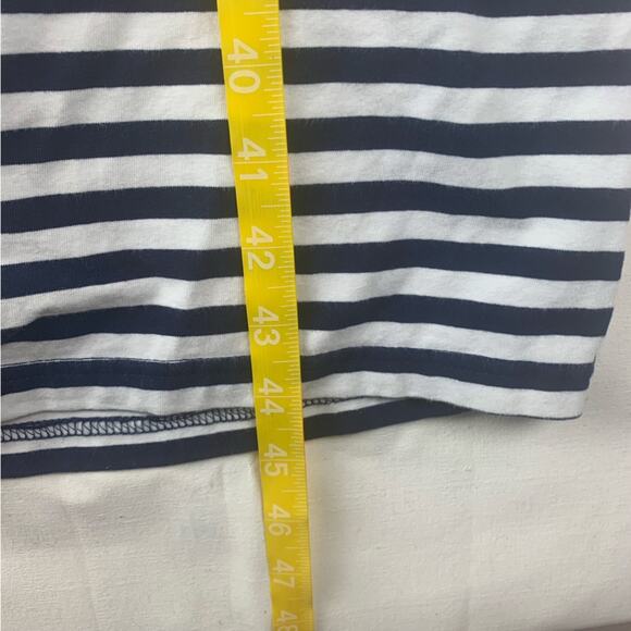 J. Crew women's small navy blue white stripe midi dress open tie back casual pre - Picture 5 of 7